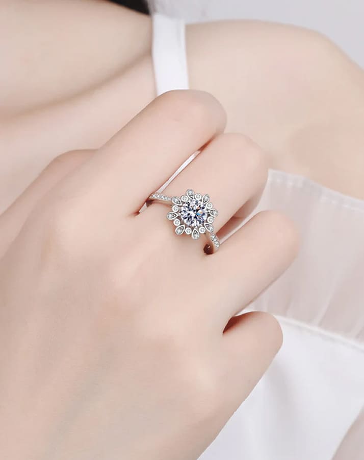 Emerald-cut Halo Engagement Ring with a Diamond Platinum Band