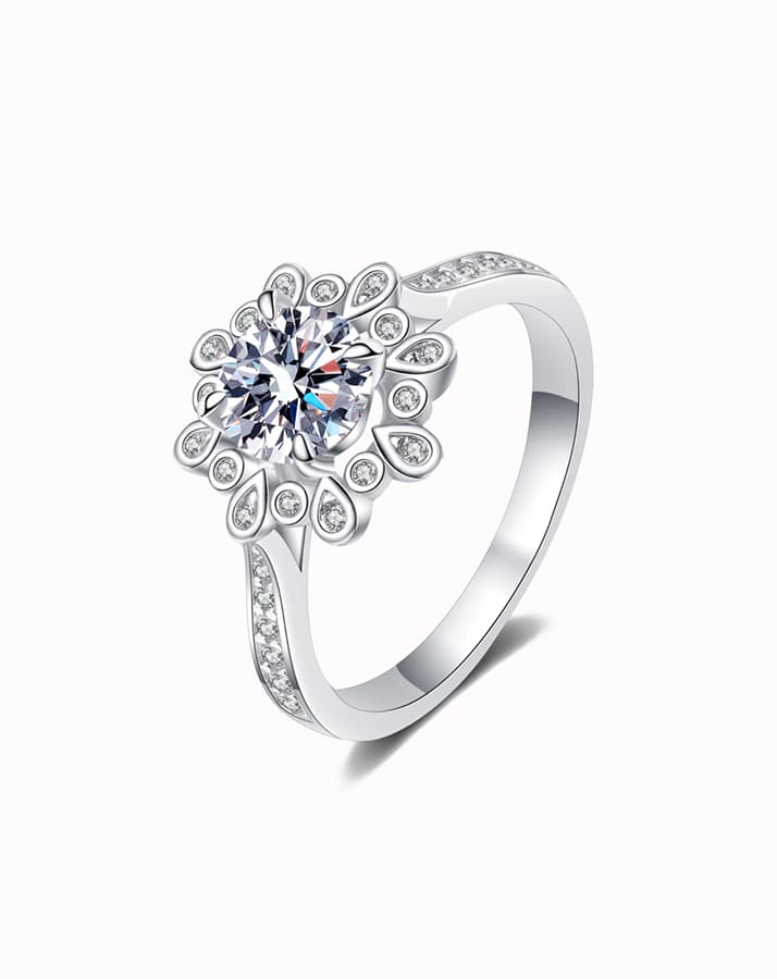  White Sapphire Ring in 10K White Gold